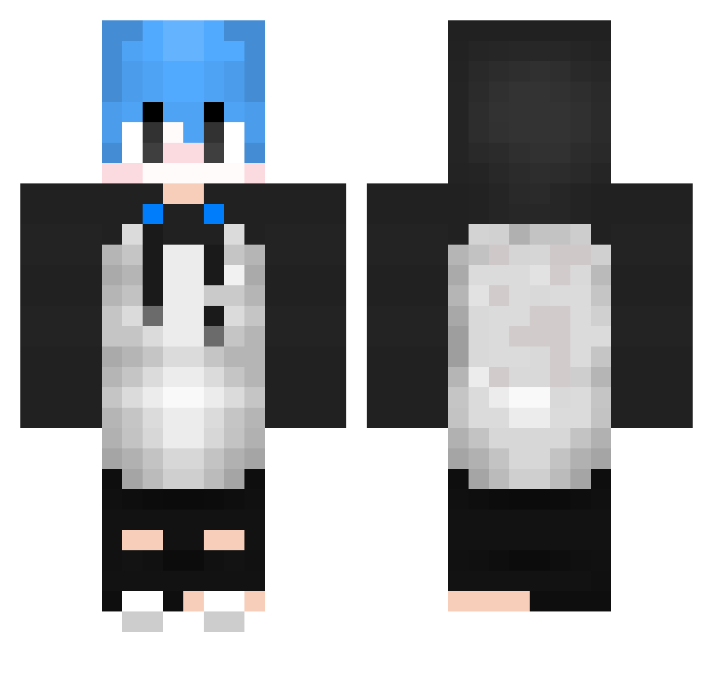 AquaLibraX Minecraft skin, front and back view