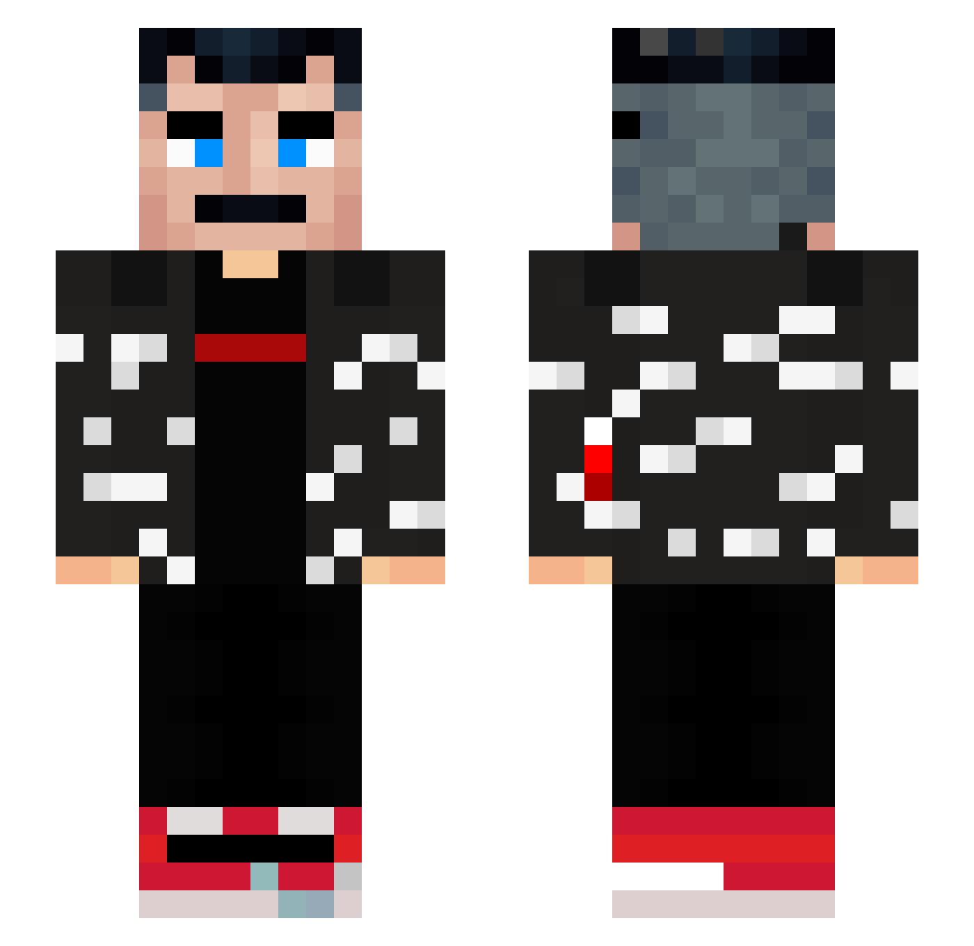 Drayke01 Minecraft skin, front and back view