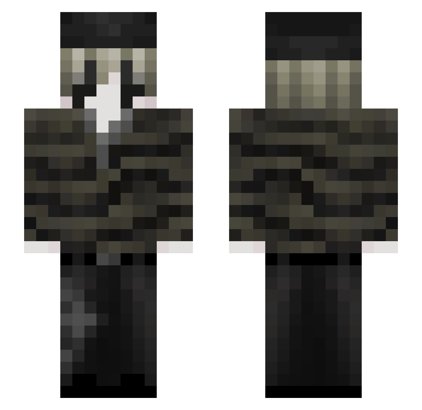 wifru Minecraft skin, front and back view
