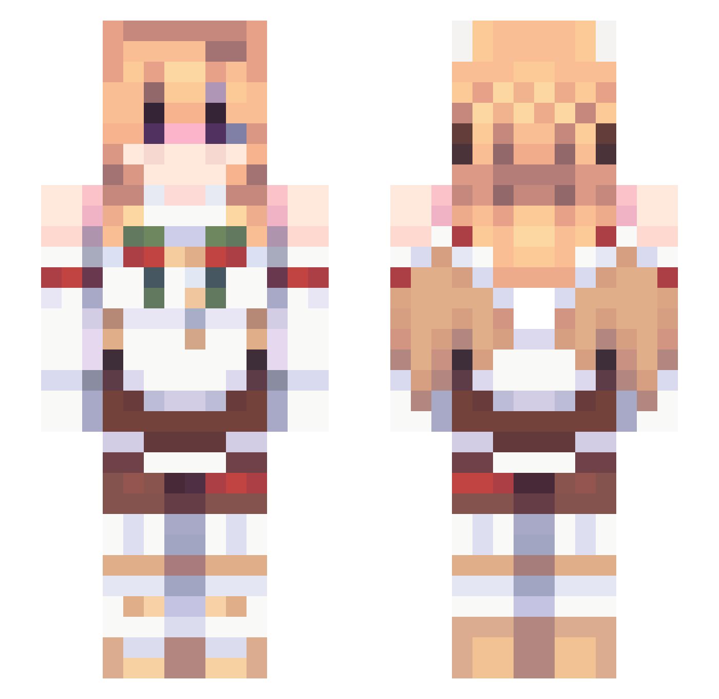 kangulu Minecraft skin, front and back view