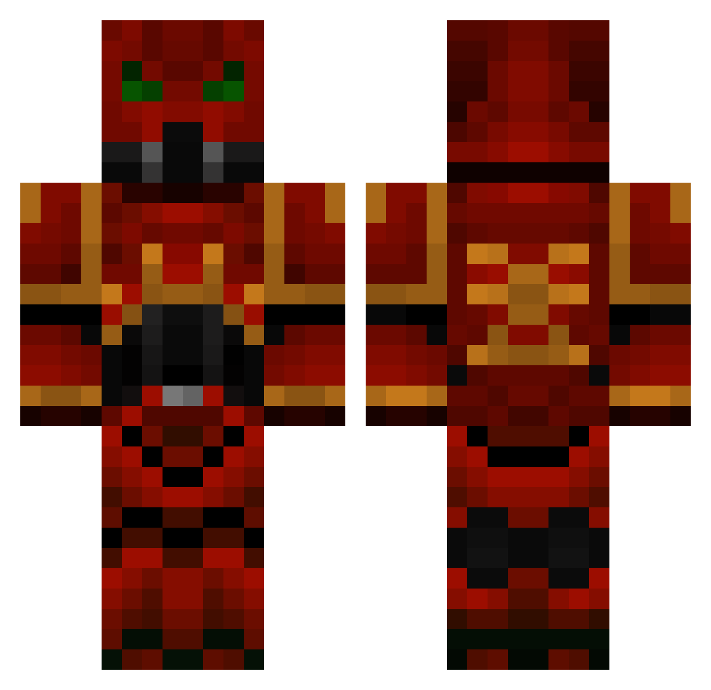 AUGRON Minecraft skin, front and back view