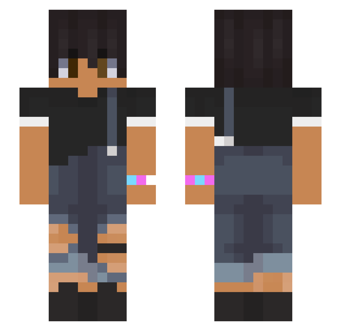 El3JmEs Minecraft skin, front and back view