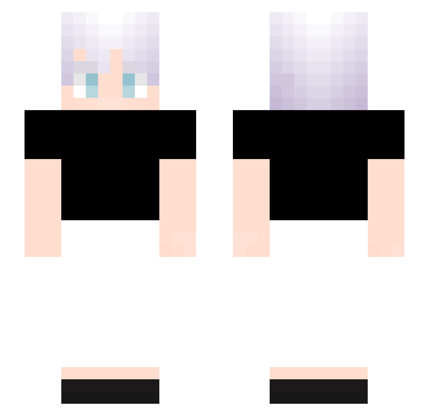 Slapsters Minecraft skin, front and back view