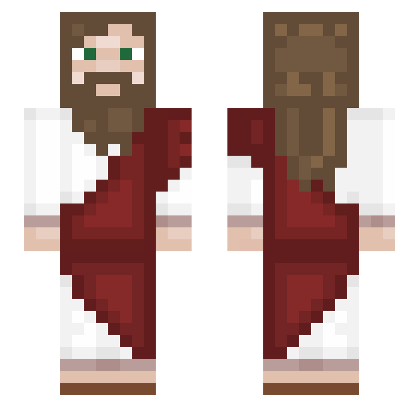 Teeeaser Minecraft skin, front and back view