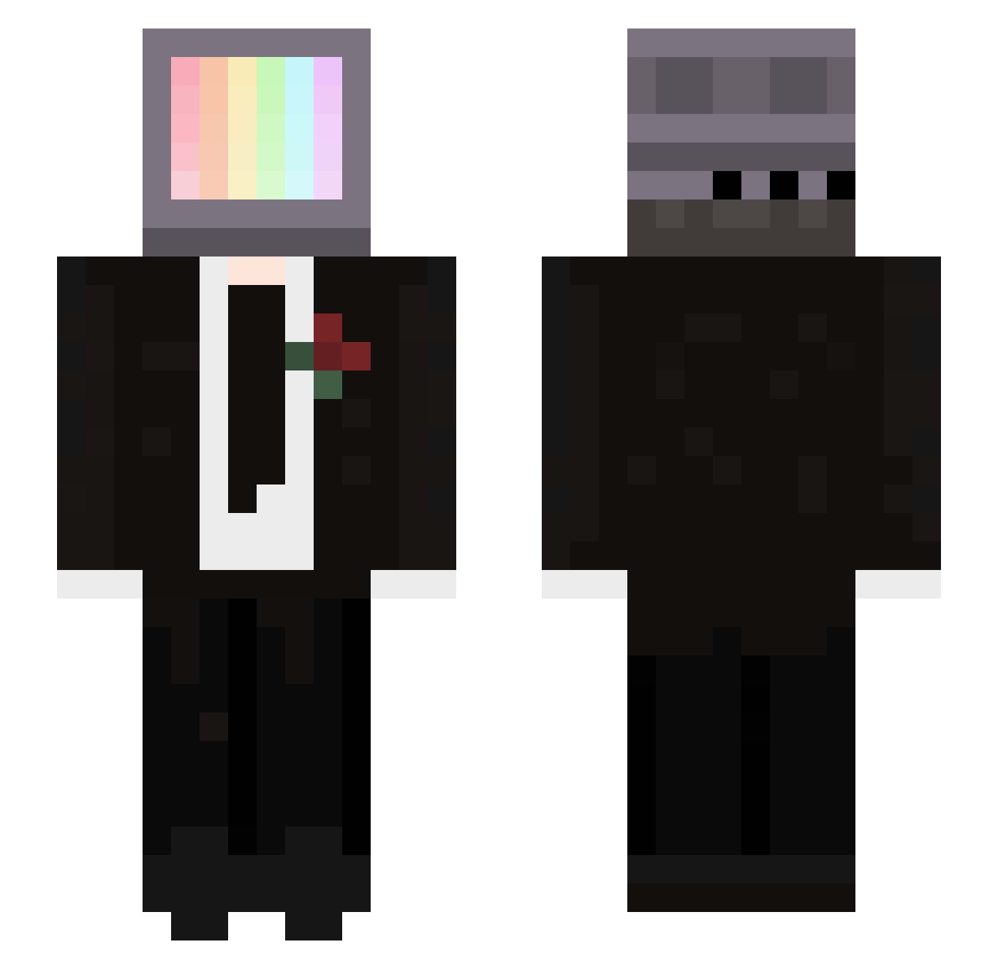 AnyoniRHD Minecraft skin, front and back view