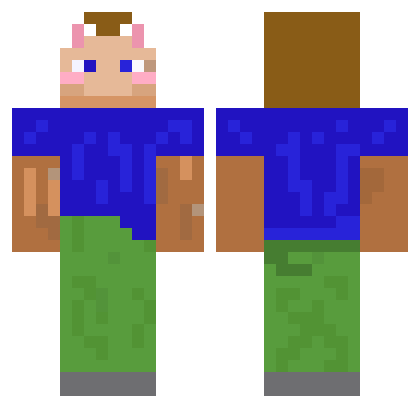 steveppoi Minecraft skin, front and back view