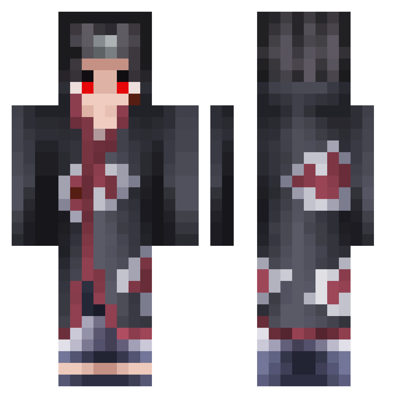 Akholx907 Minecraft skin, front and back view