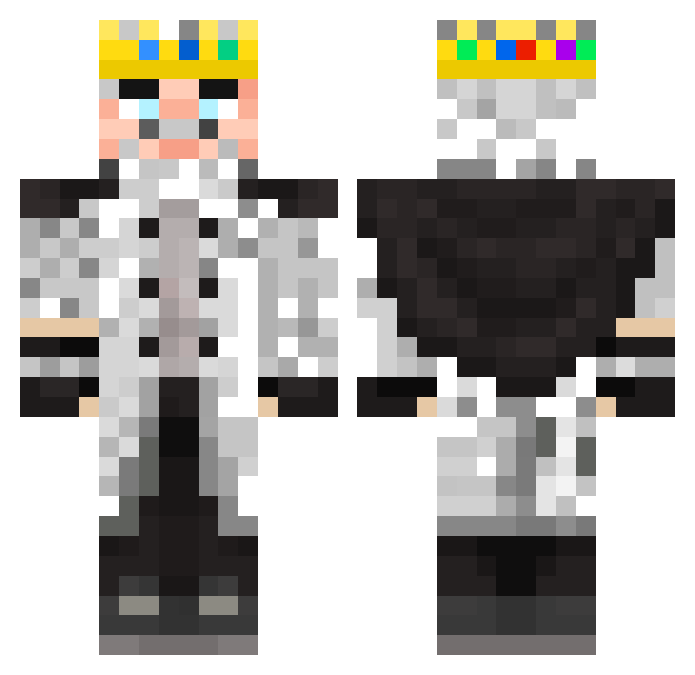 Shellful Minecraft skin, front and back view