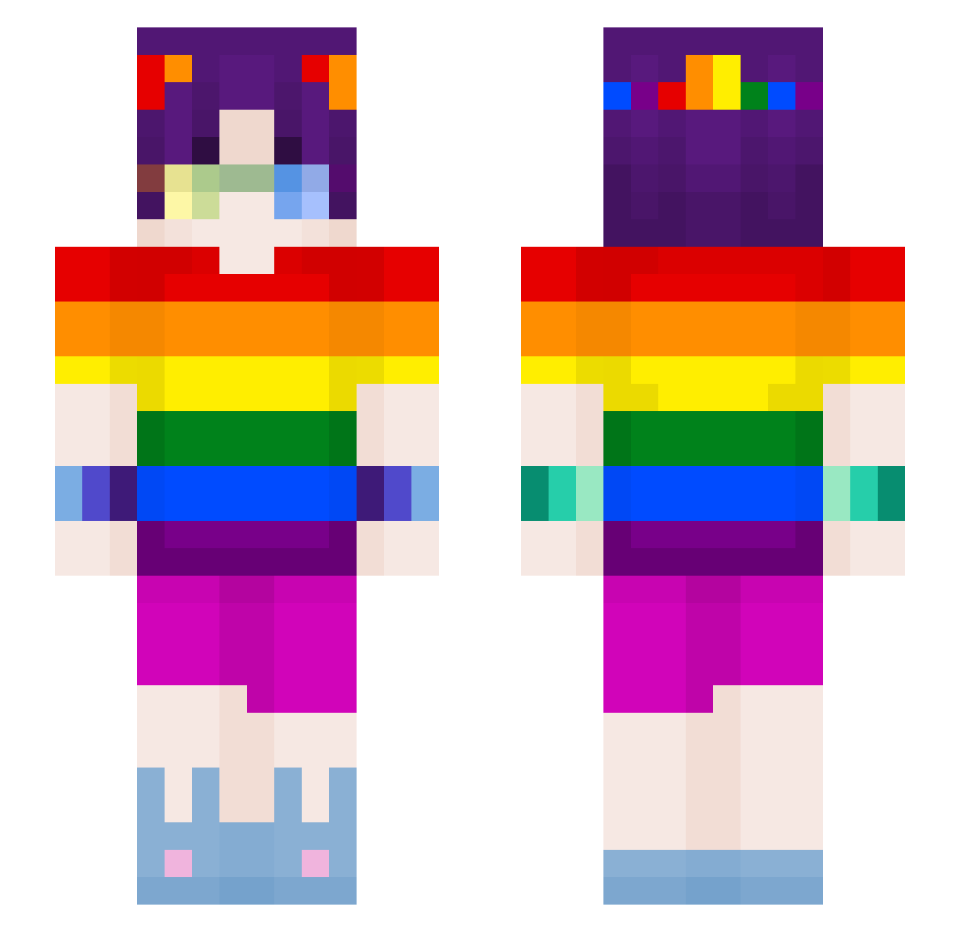 ItzAussie Minecraft skin, front and back view