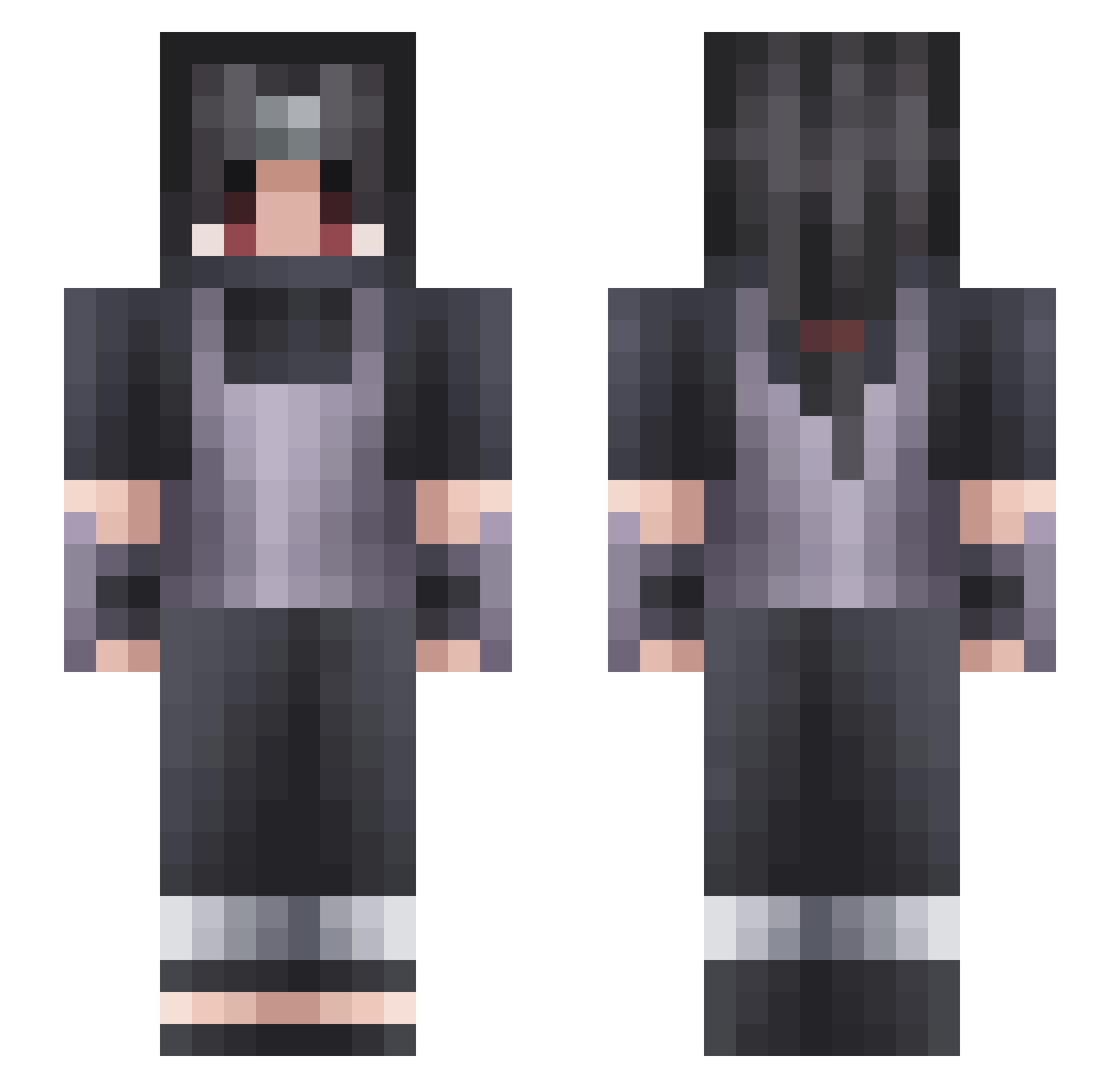 Gova77 Minecraft skin, front and back view