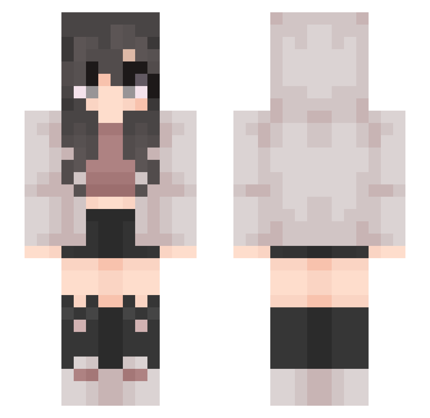 qMaria Minecraft skin, front and back view