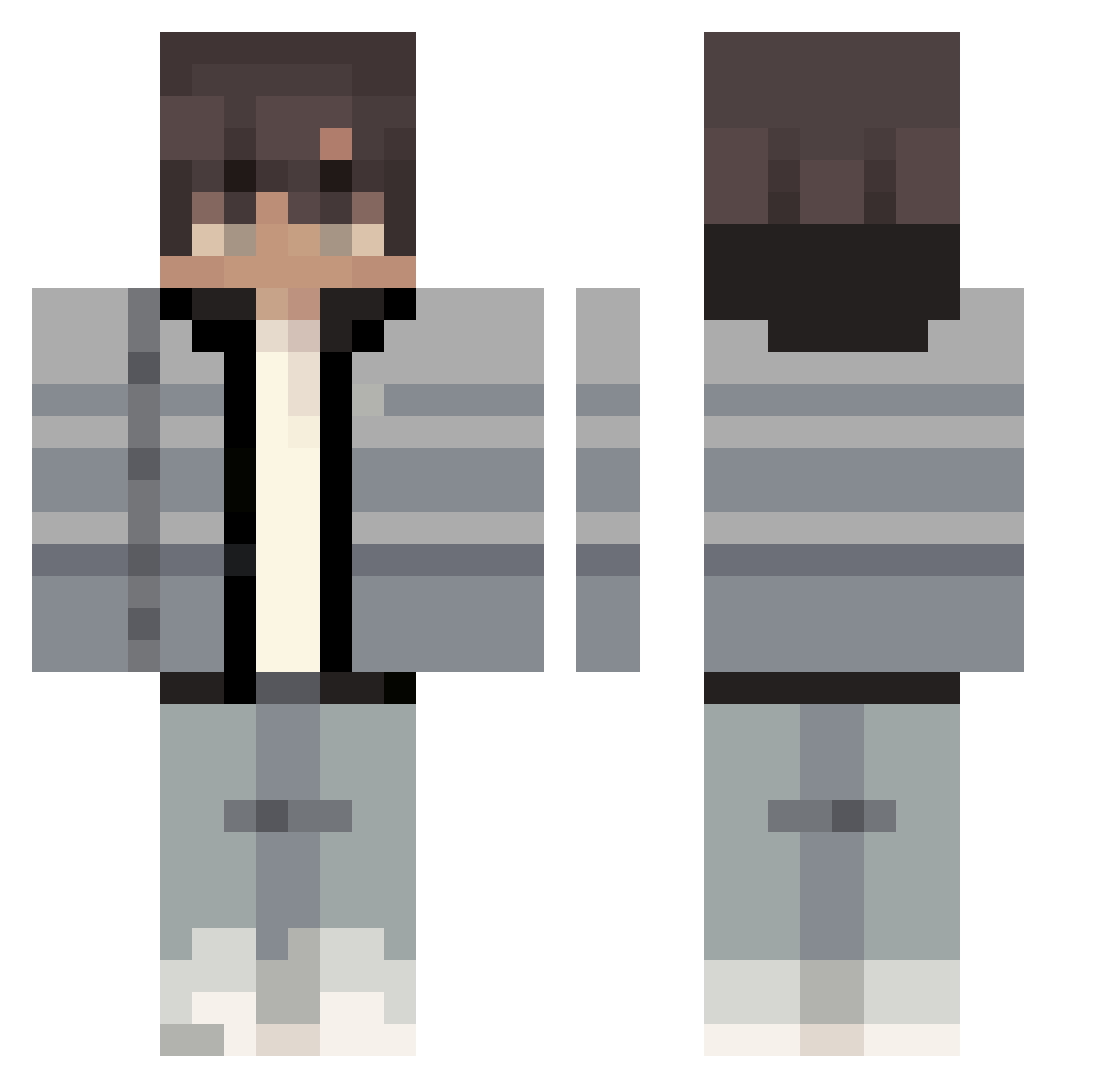 Zastrixz Minecraft skin, front and back view