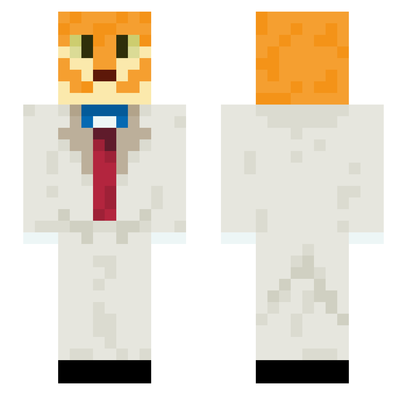 Tsuhe Minecraft skin, front and back view
