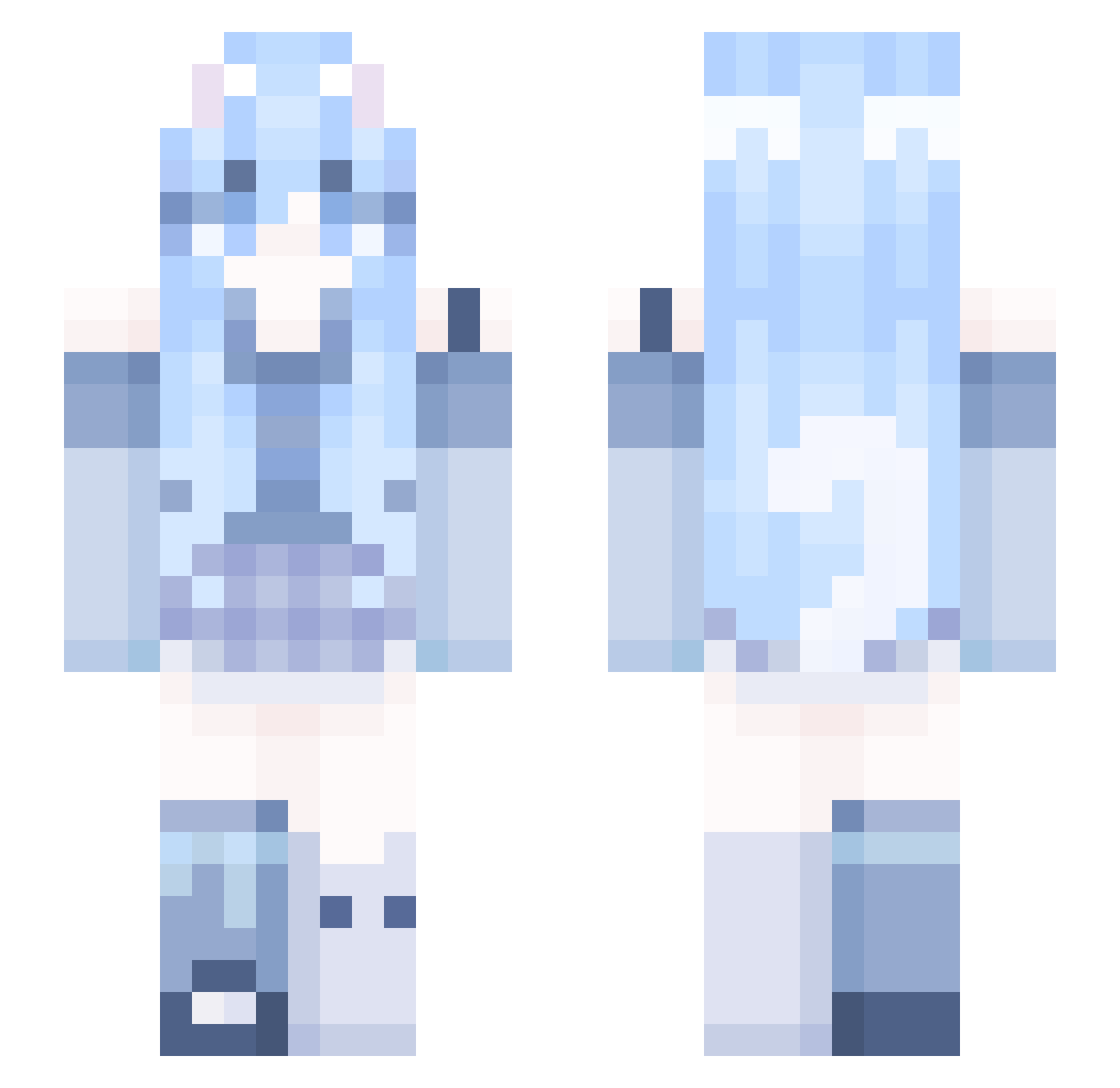 PurpleKatMiau Minecraft skin, front and back view