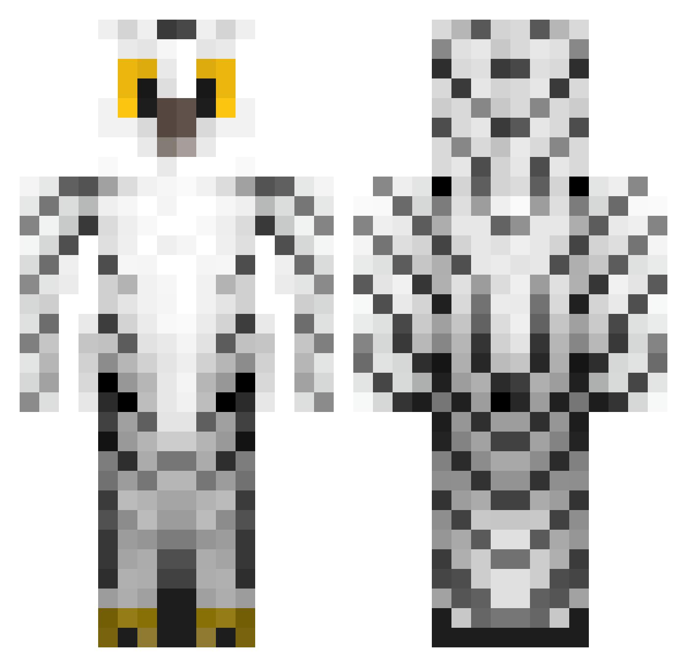 Evsize Minecraft skin, front and back view