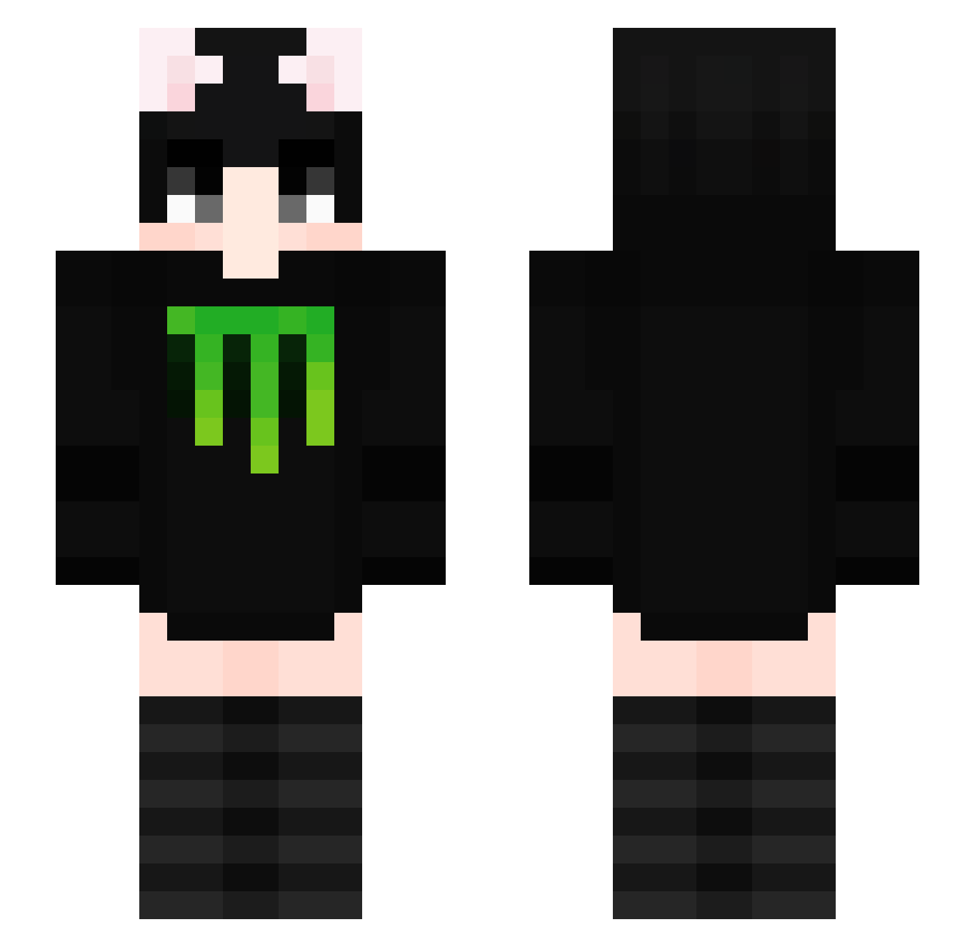 clubPenguinGod Minecraft skin, front and back view