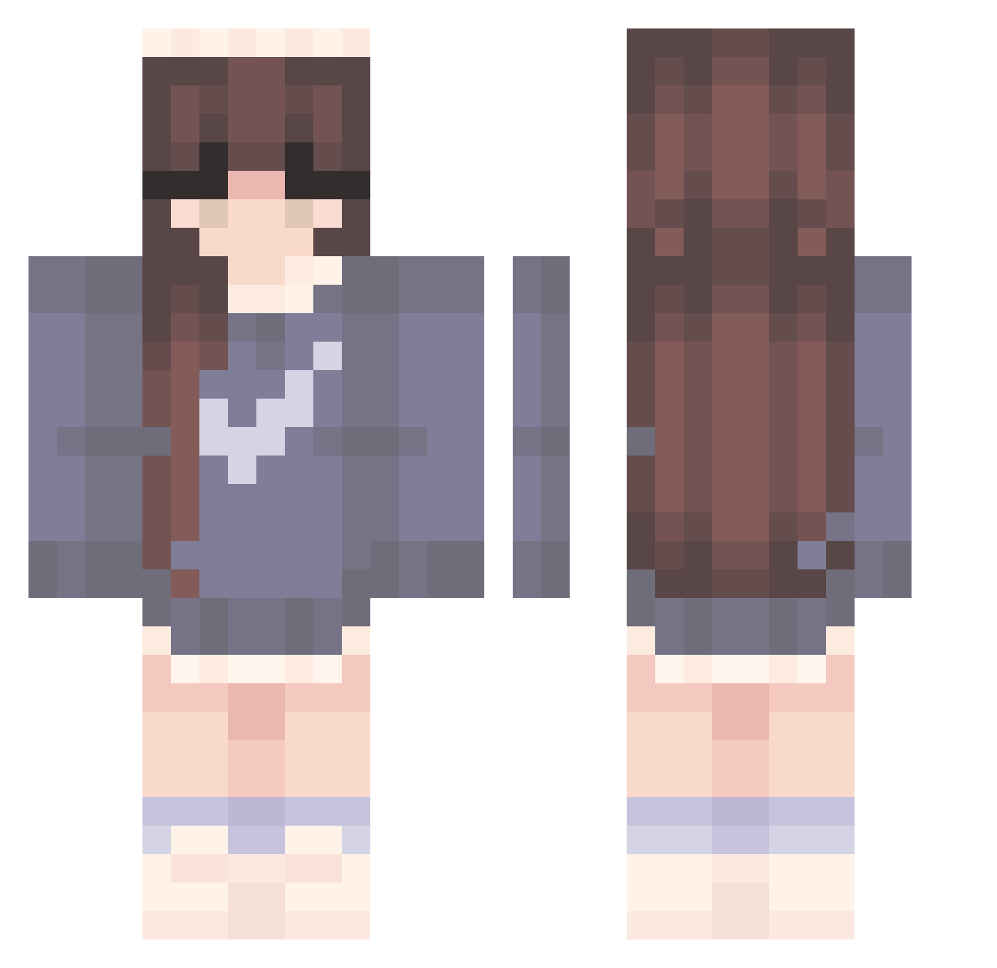 reqss Minecraft skin, front and back view