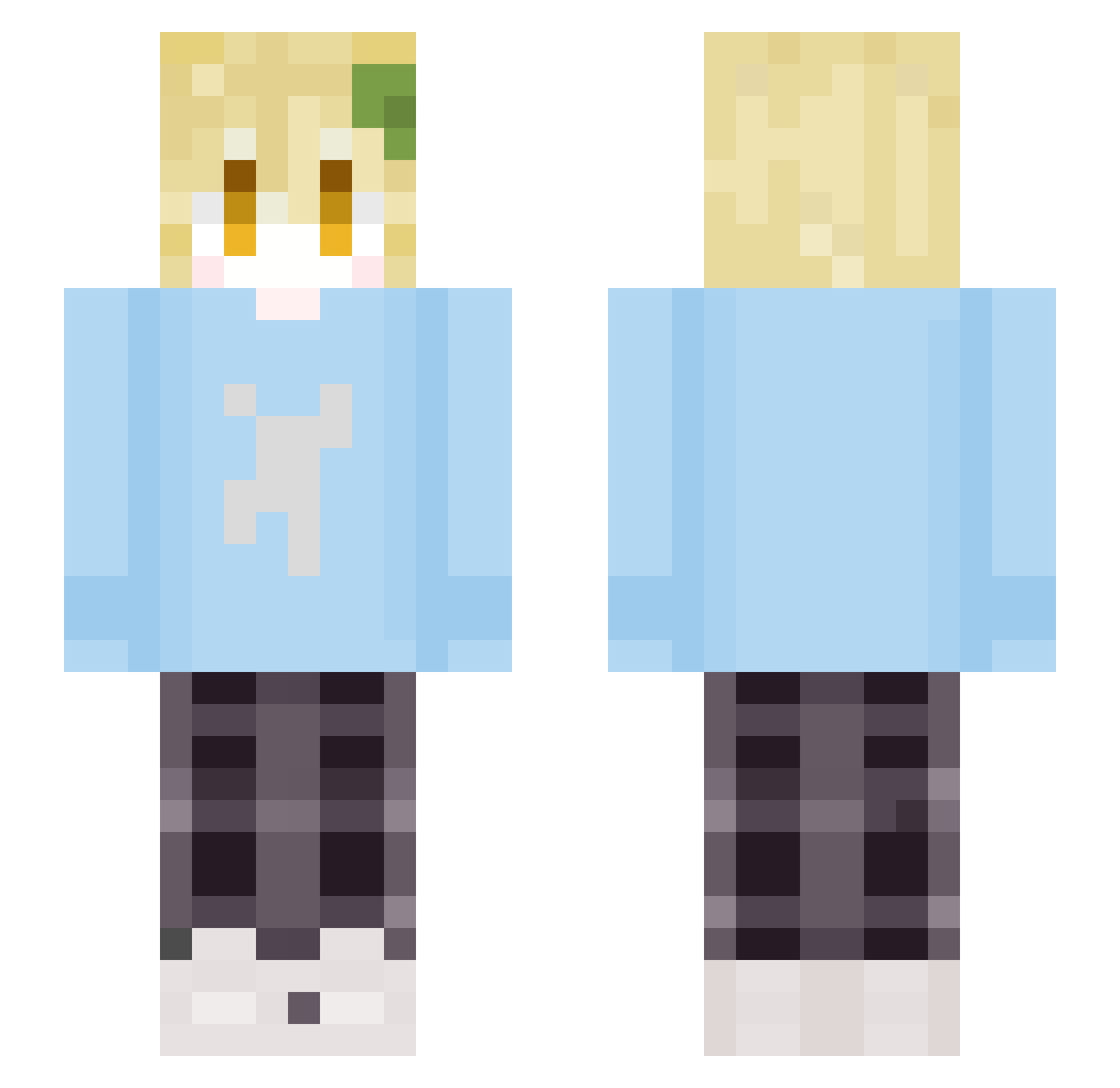 ze_2 Minecraft skin, front and back view