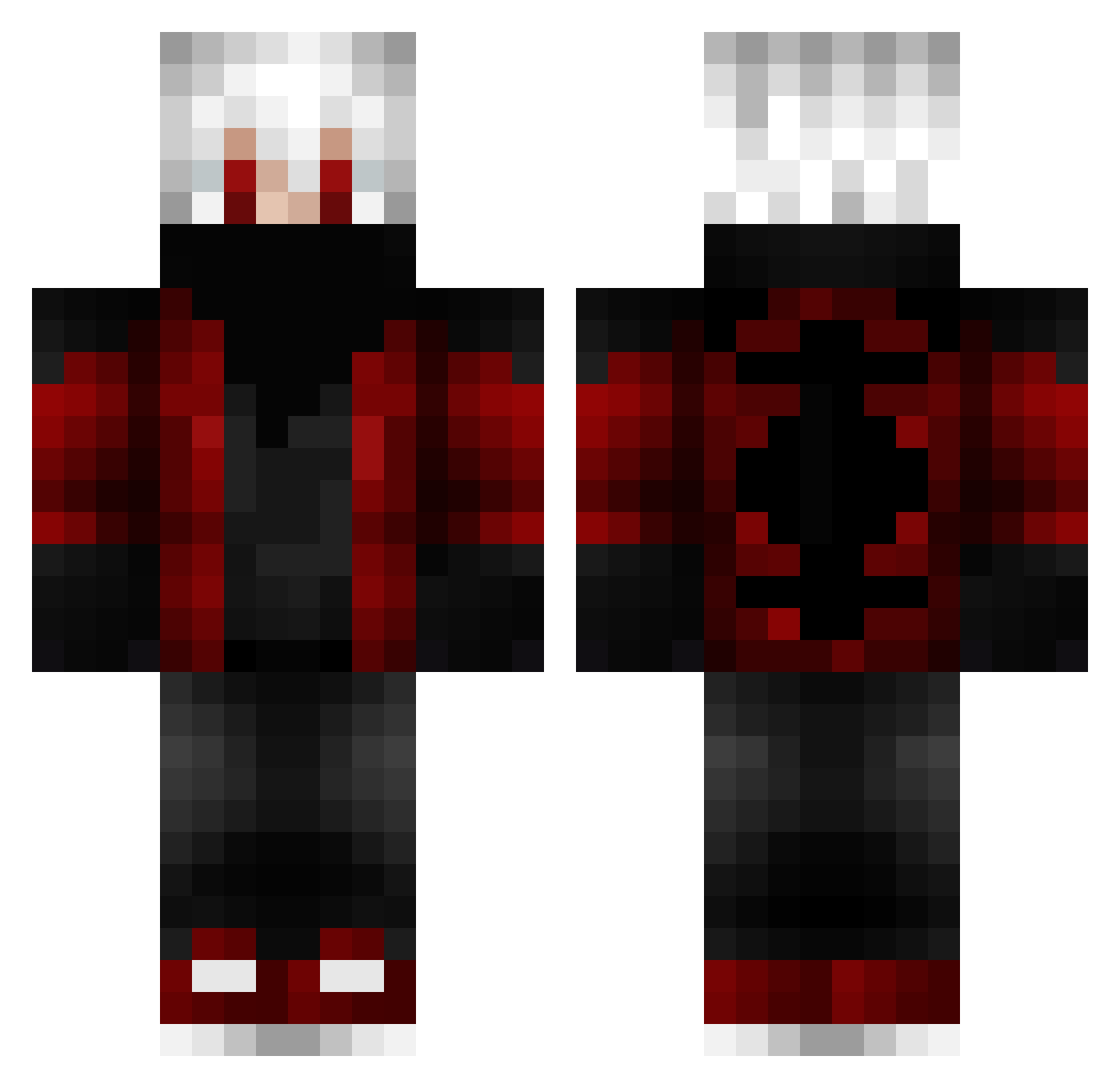 WhipHD Minecraft skin, front and back view