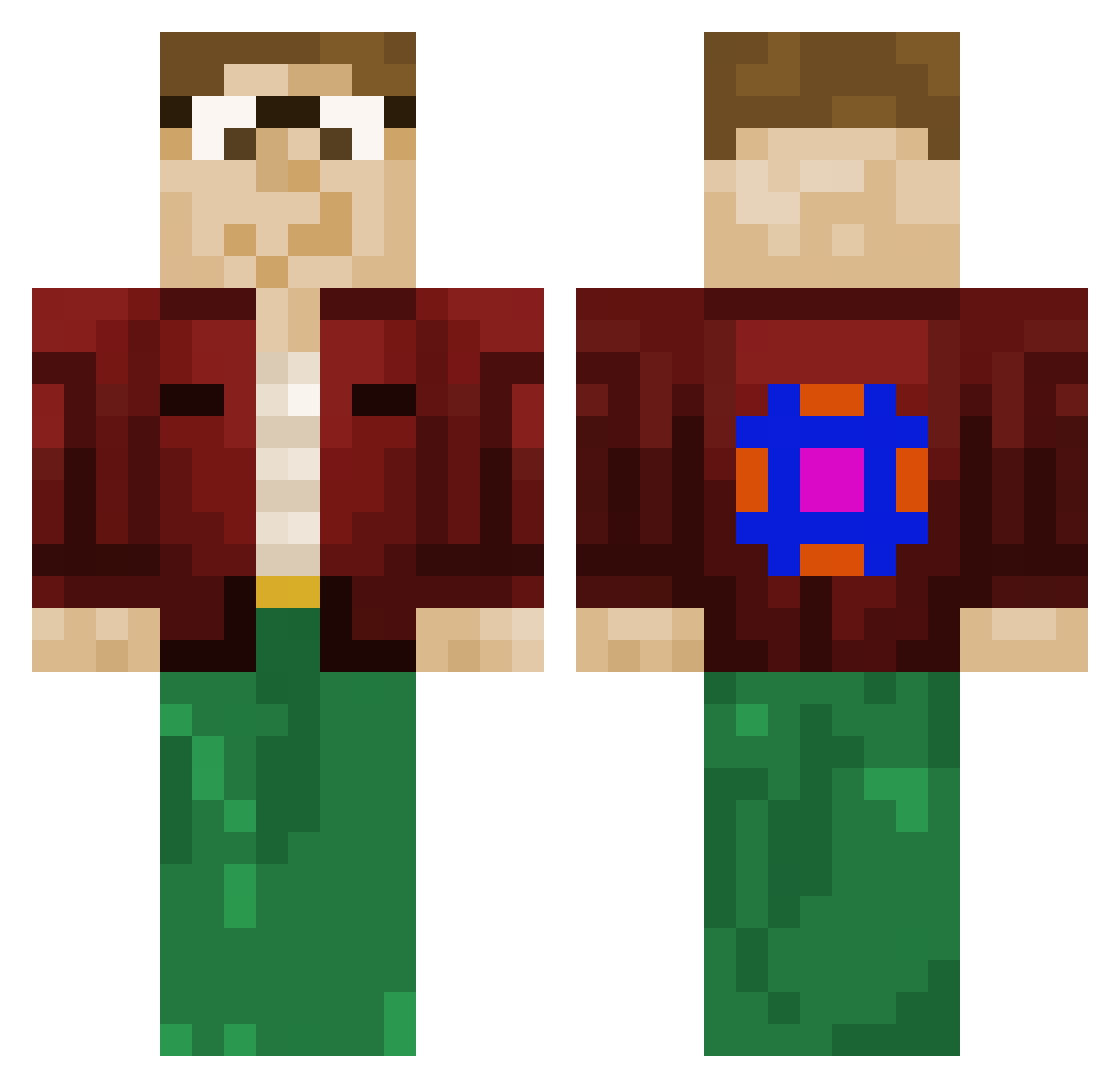C03RLSteel Minecraft skin, front and back view