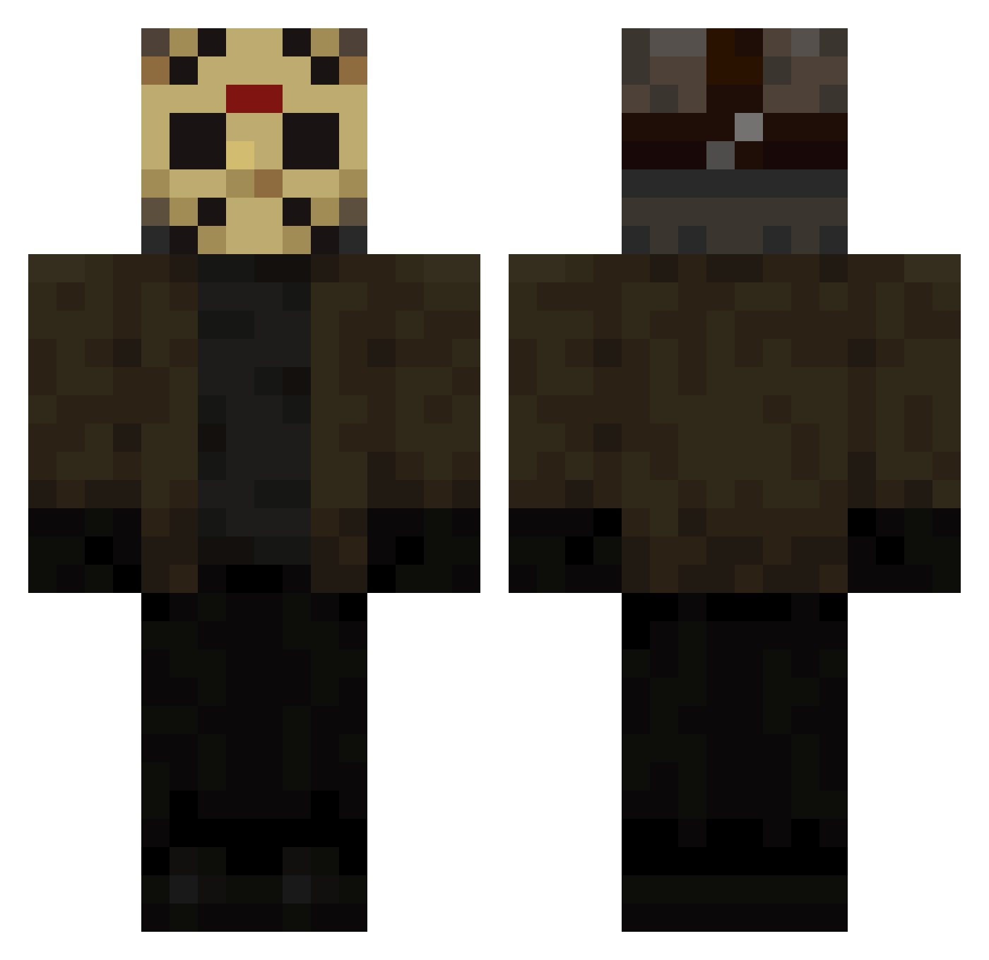lordsinisterx Minecraft skin, front and back view