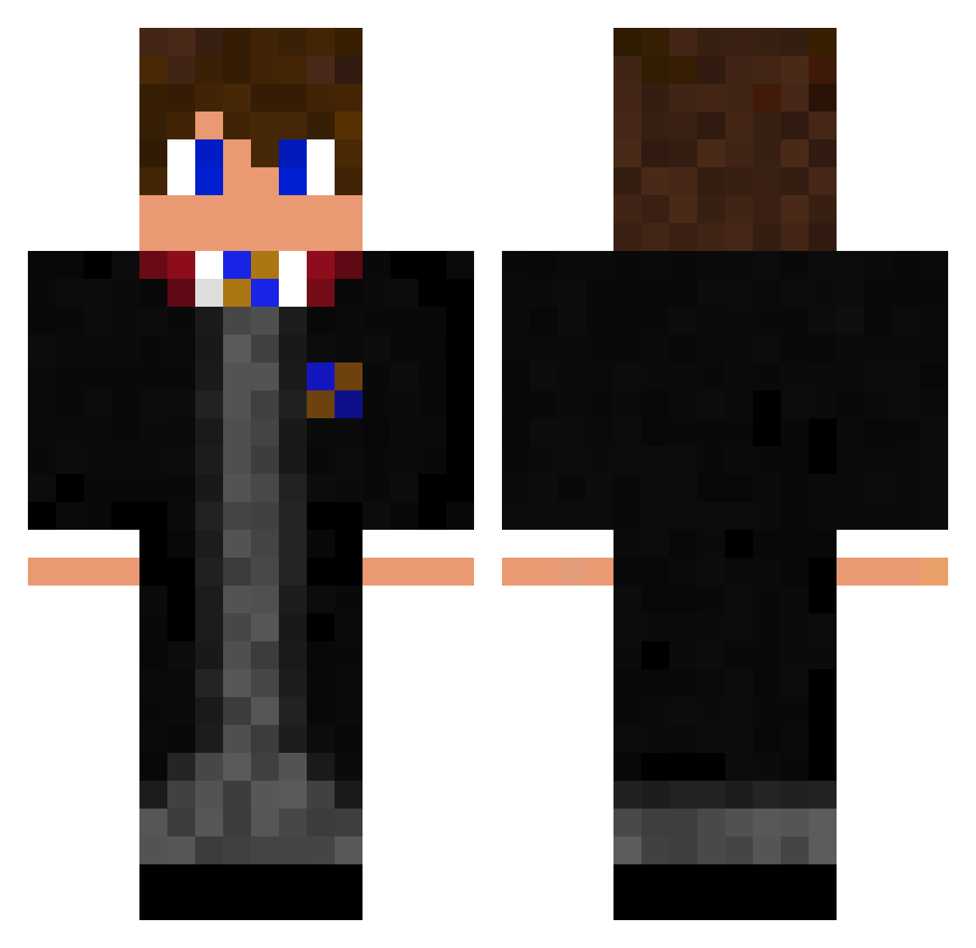 Hogcrafter Minecraft skin, front and back view