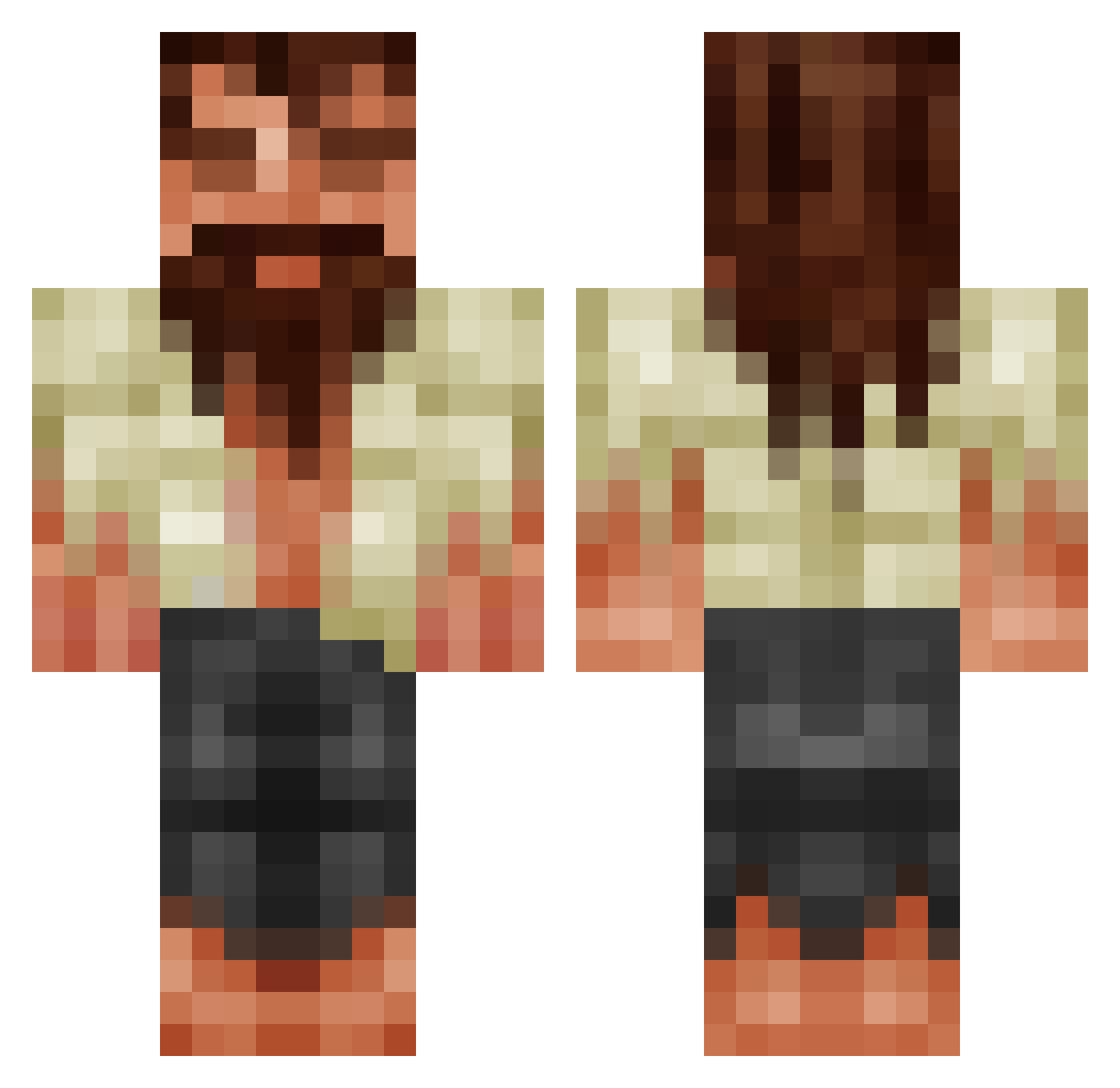 Roberto963 Minecraft skin, front and back view