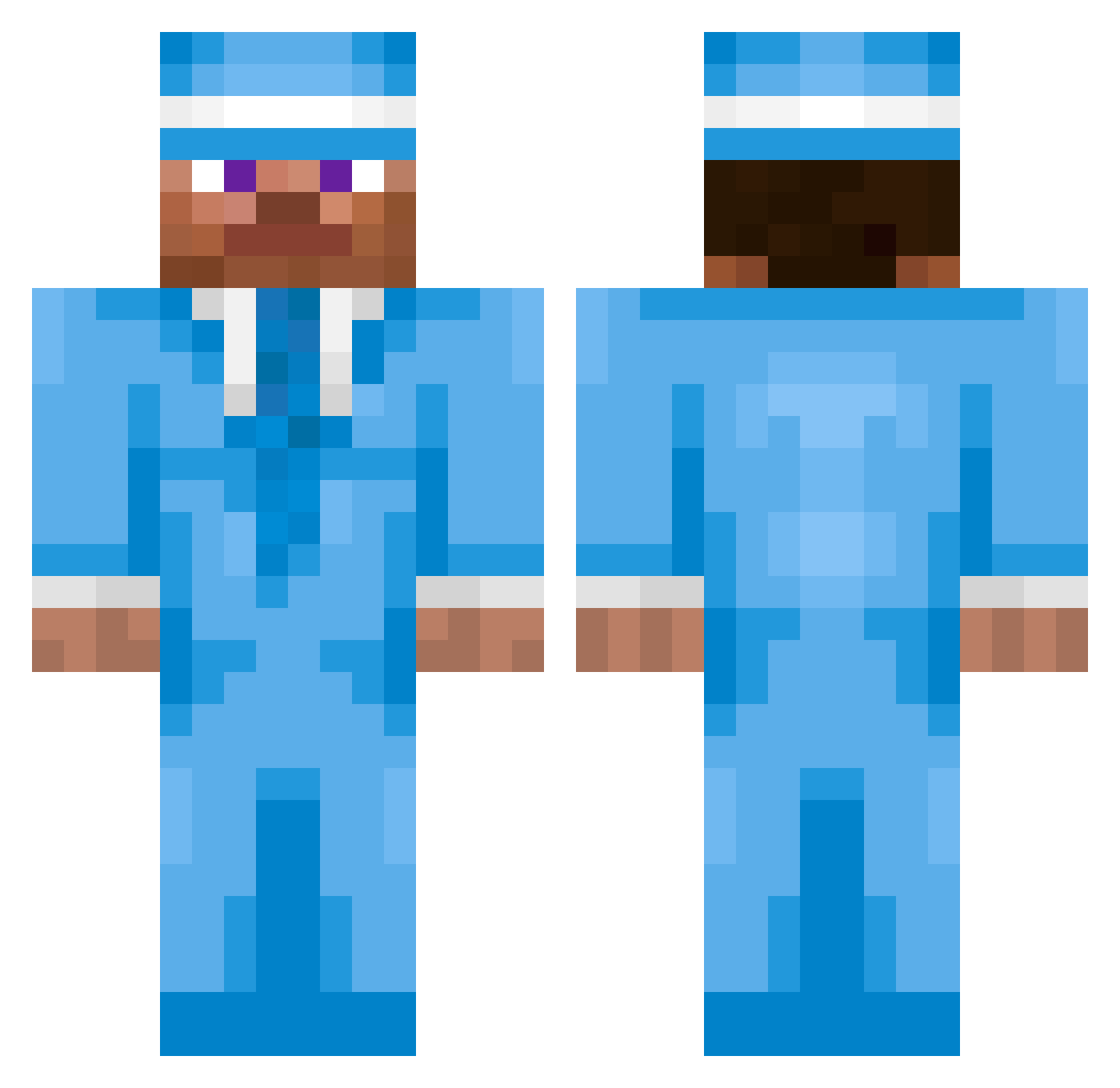 Coringao Minecraft skin, front and back view