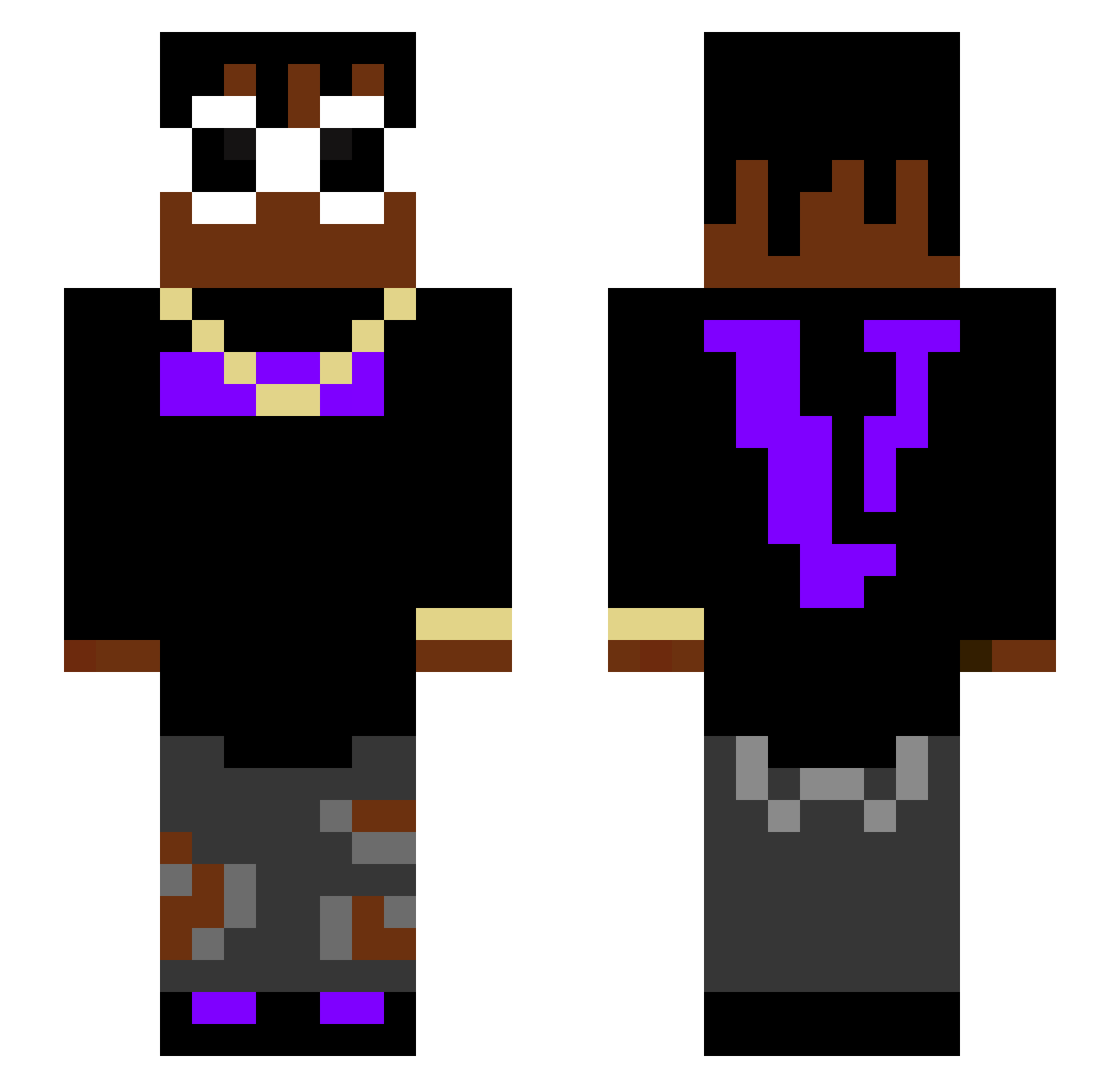 Aqua_wave Minecraft skin, front and back view