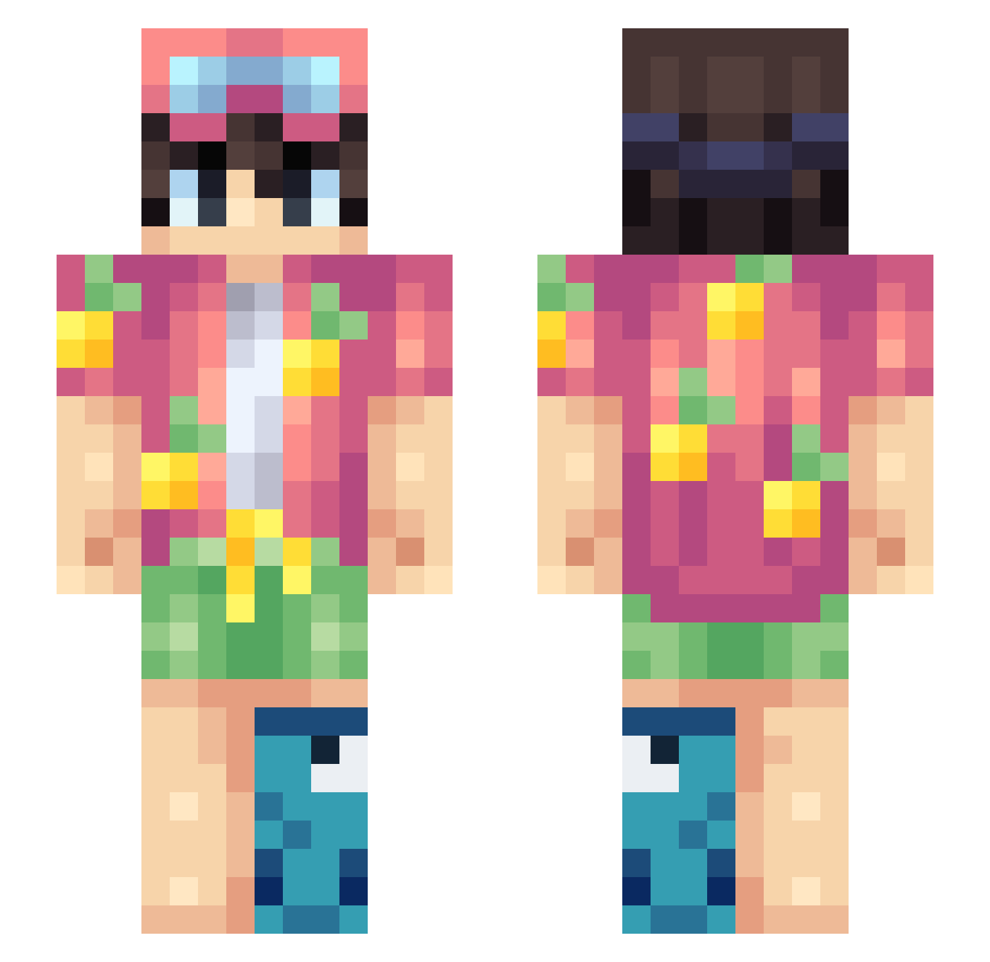 NemoAura Minecraft skin, front and back view