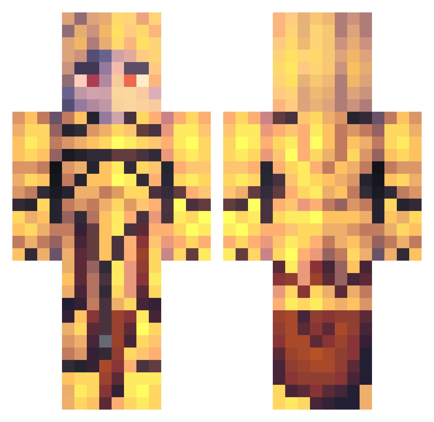 Jeroirus Minecraft skin, front and back view
