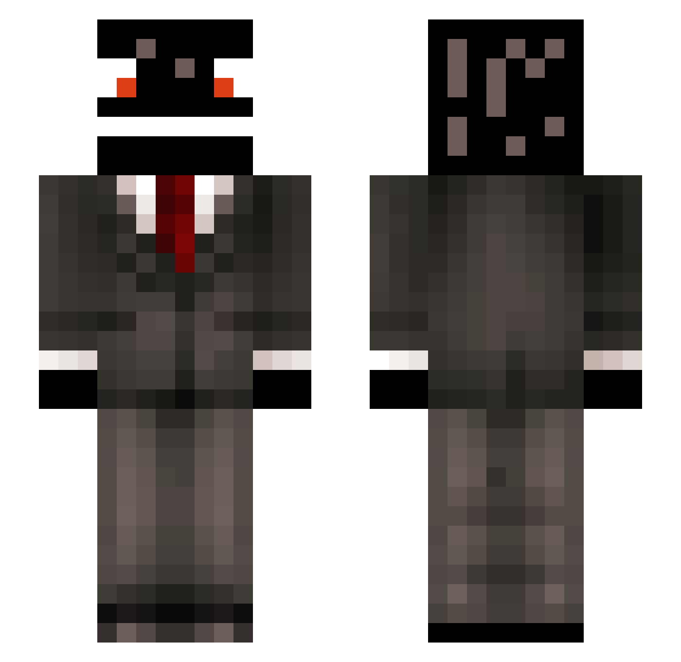 Zab000 Minecraft skin, front and back view