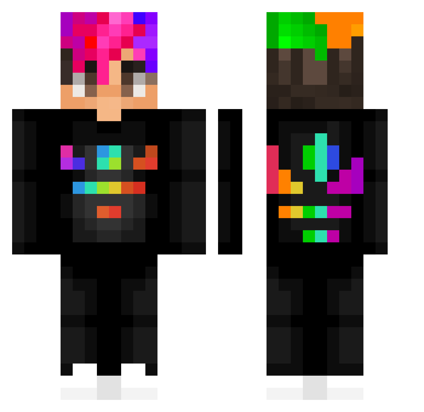 zMatheStundeYT Minecraft skin, front and back view