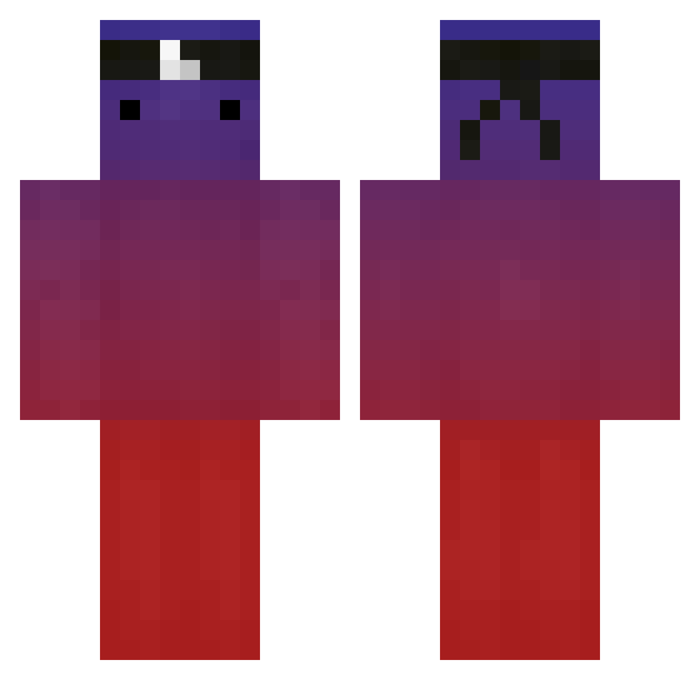 Suspect_Soiled Minecraft skin, front and back view