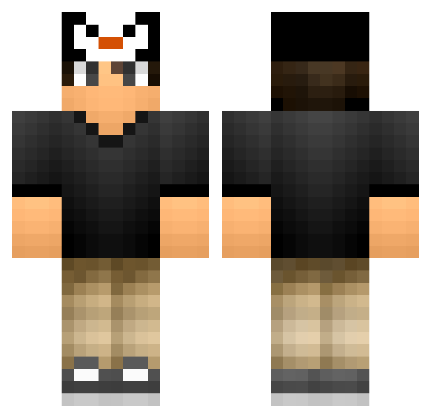 KriticalAura Minecraft skin, front and back view