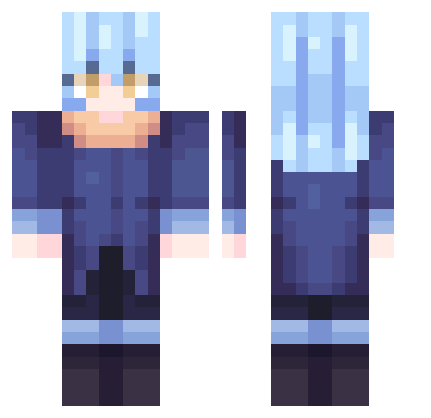 arken336 Minecraft skin, front and back view