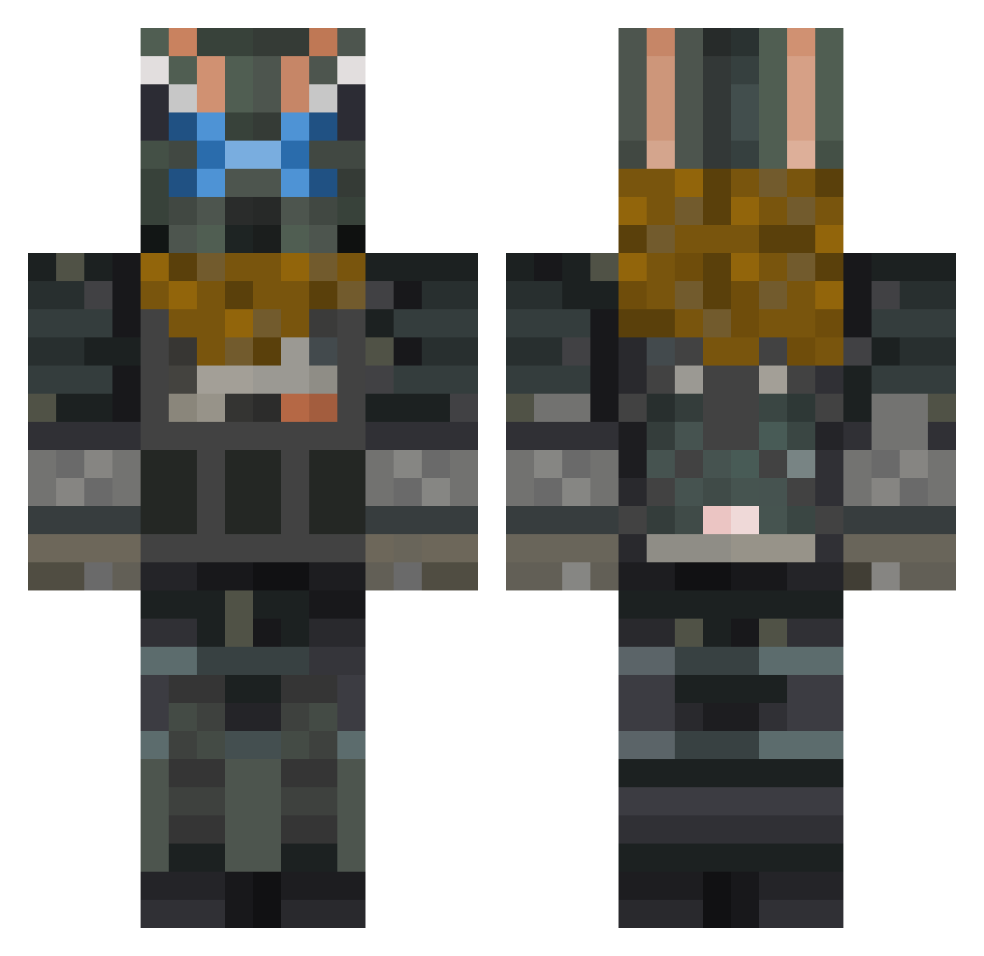Xpertgamerxxl Minecraft skin, front and back view