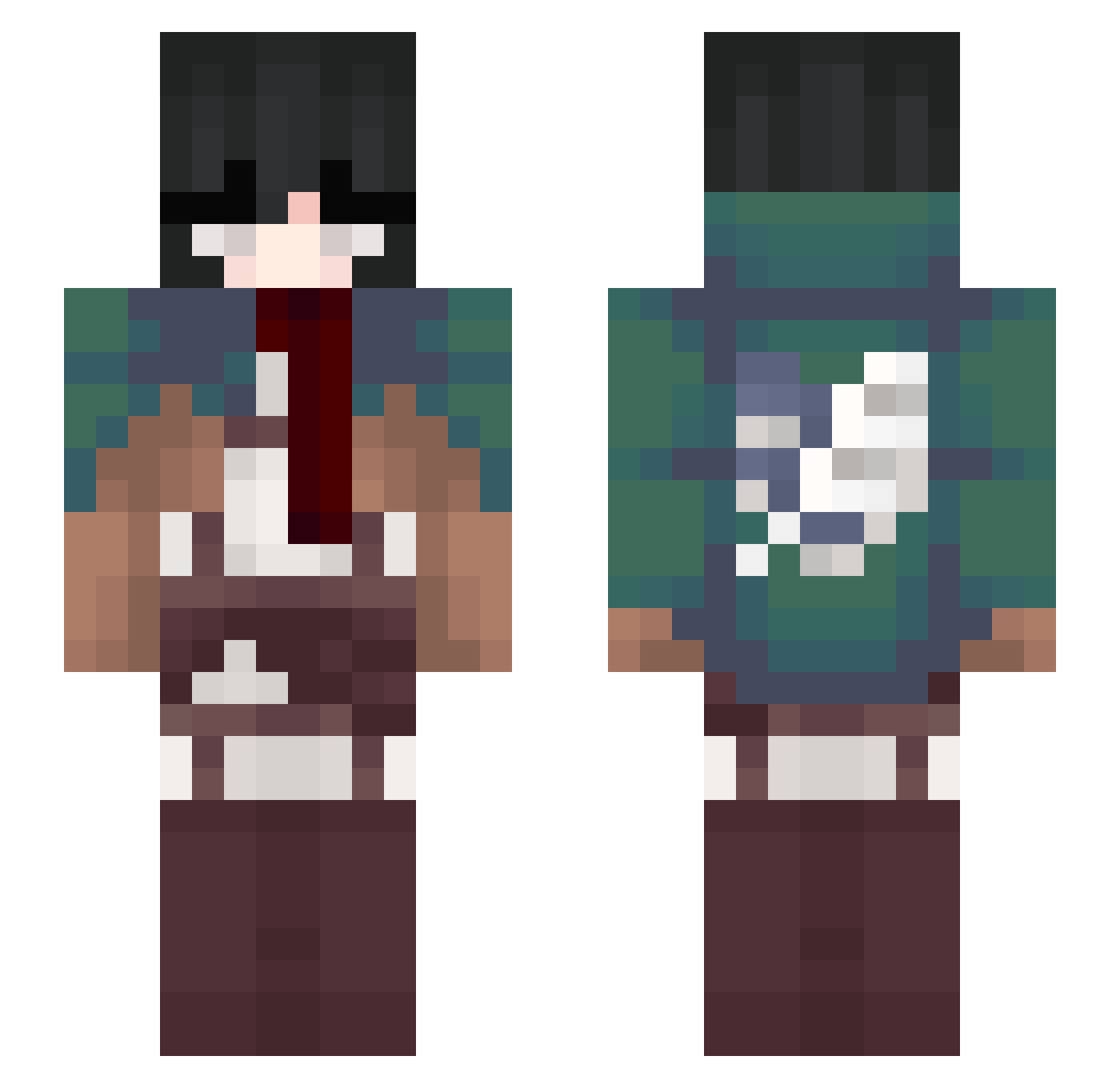 xHard_YT_ Minecraft skin, front and back view