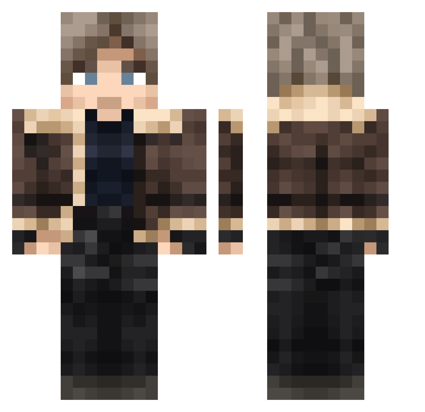 FoxMilk96 Minecraft skin, front and back view