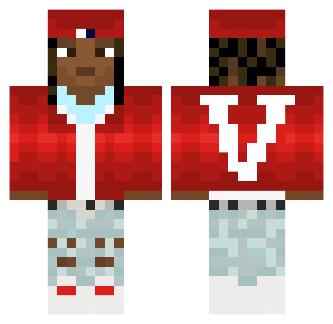 JOJOSKELETON Minecraft skin, front and back view