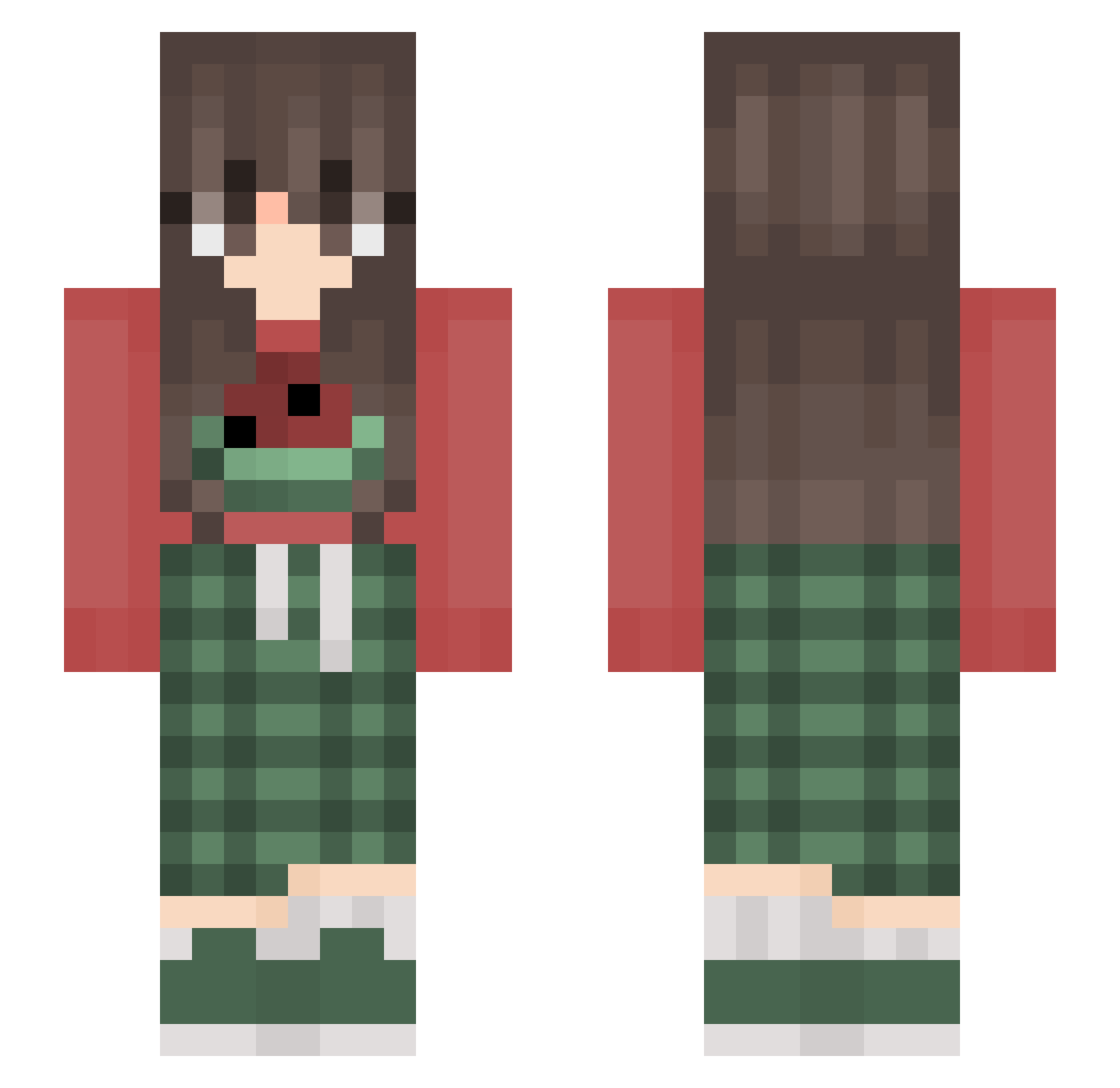 Maho20 Minecraft skin, front and back view