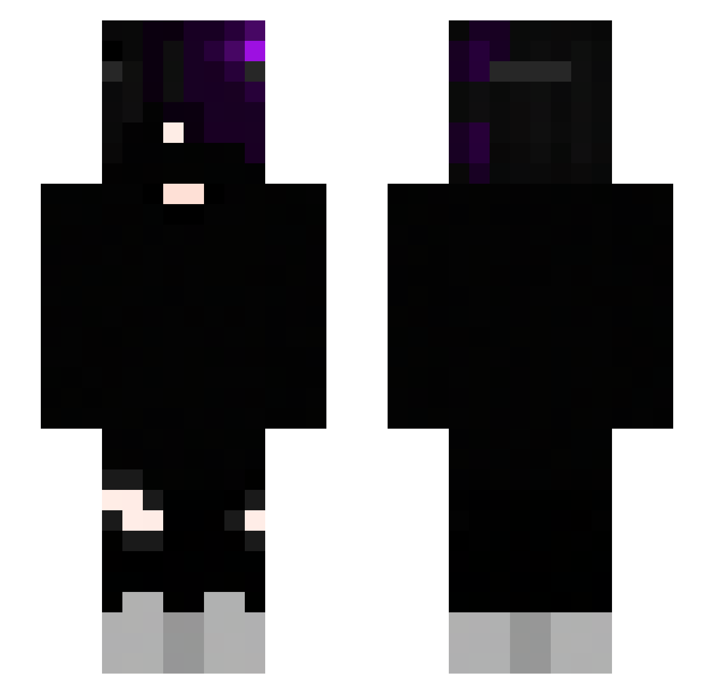 Zakke0 Minecraft skin, front and back view