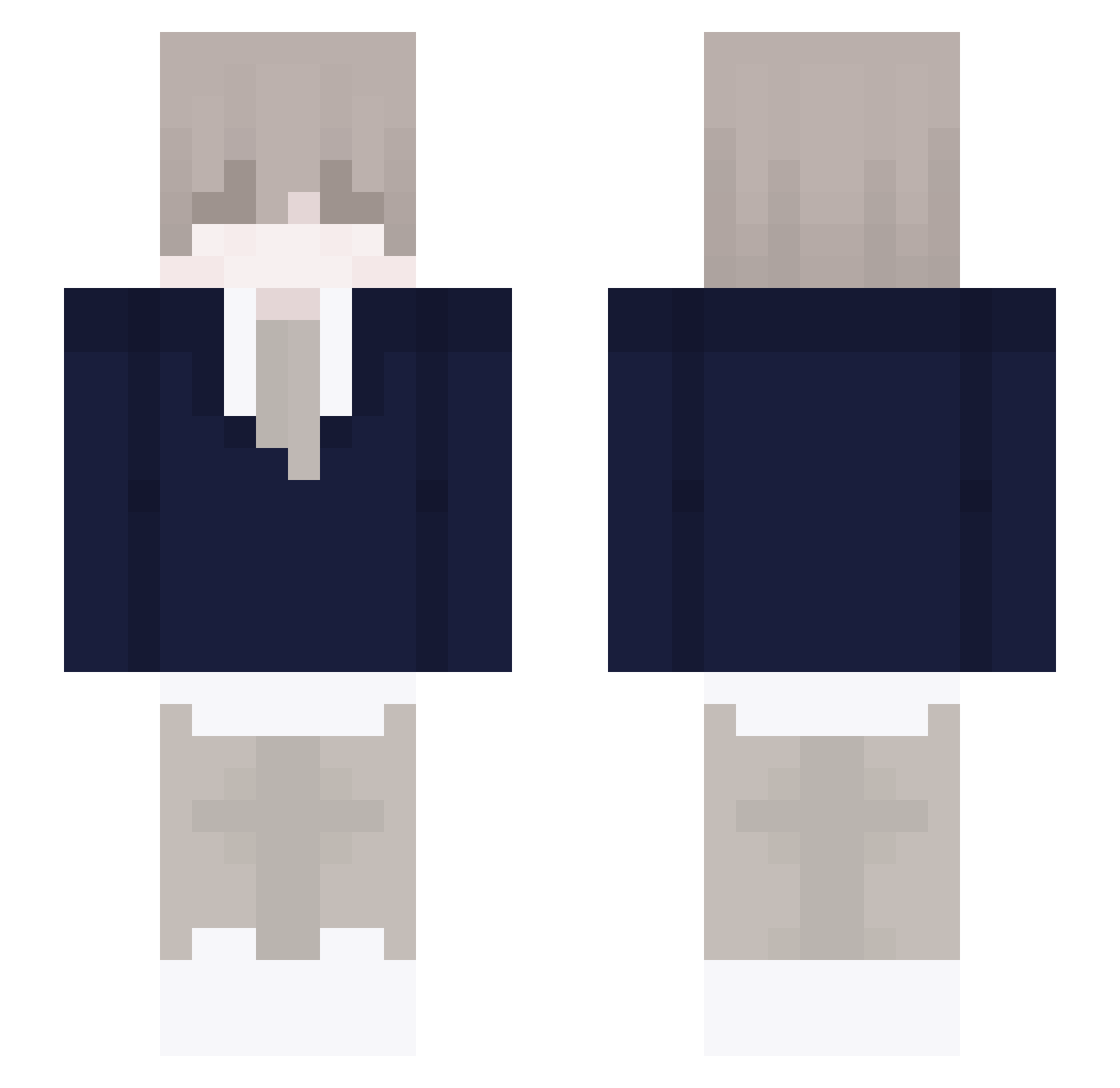 xanlo Minecraft skin, front and back view