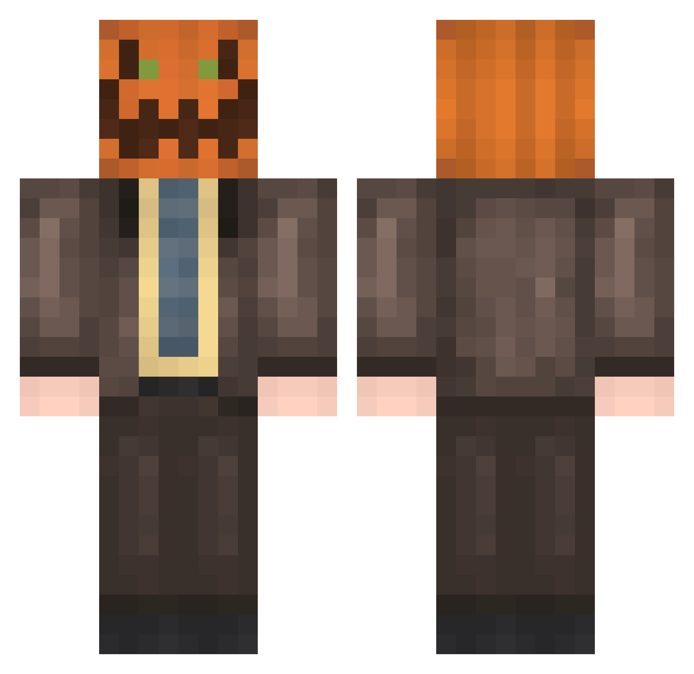 Karenomega Minecraft skin, front and back view