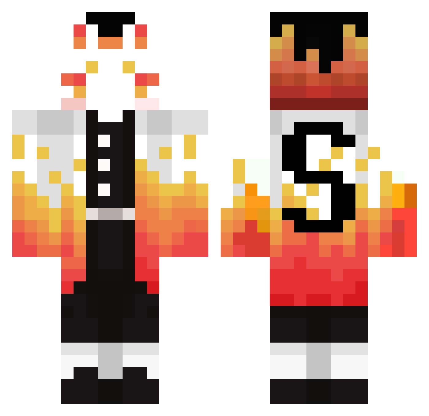 Colci777 Minecraft skin, front and back view