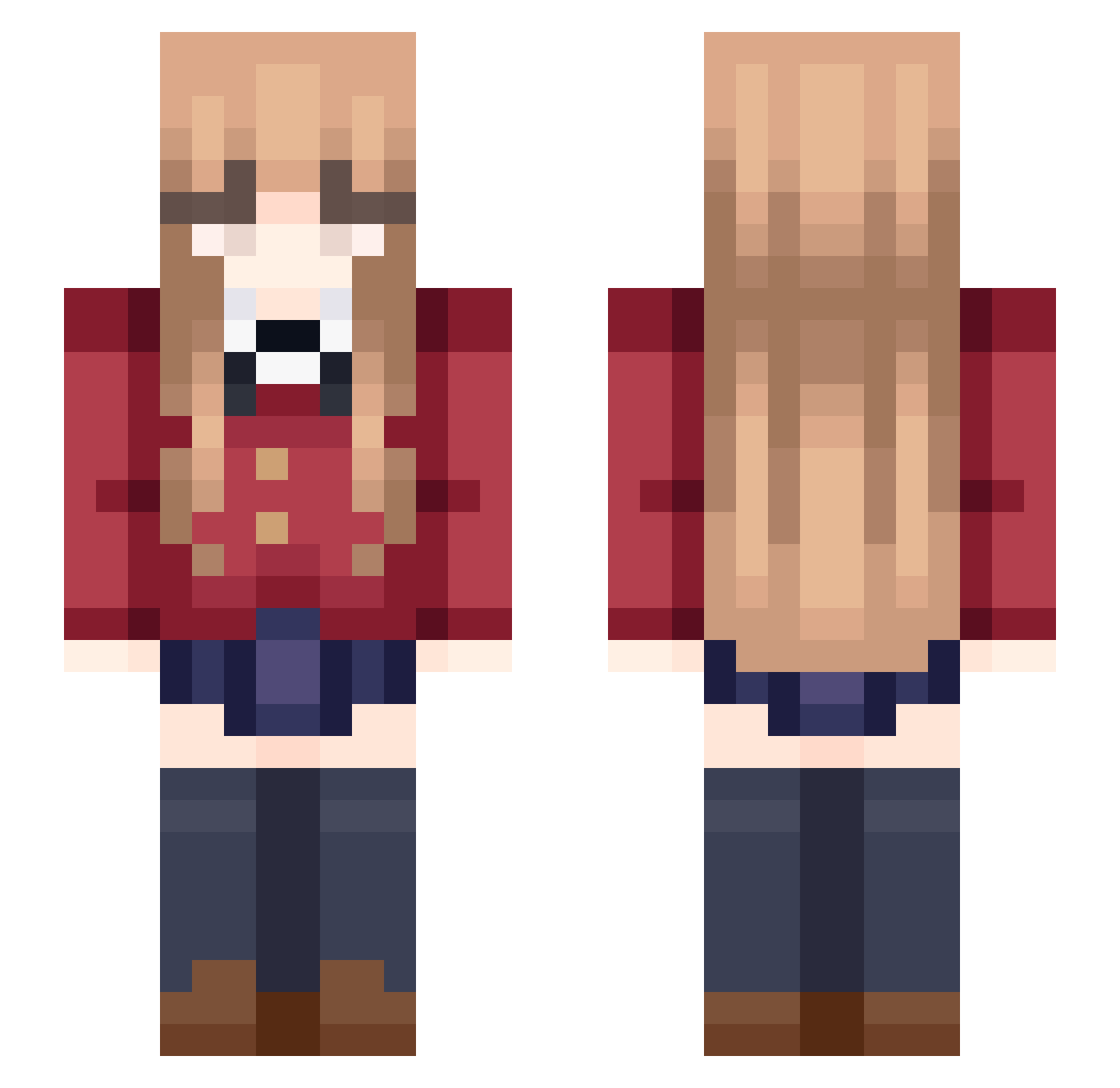 X_K1TK4T_X Minecraft skin, front and back view