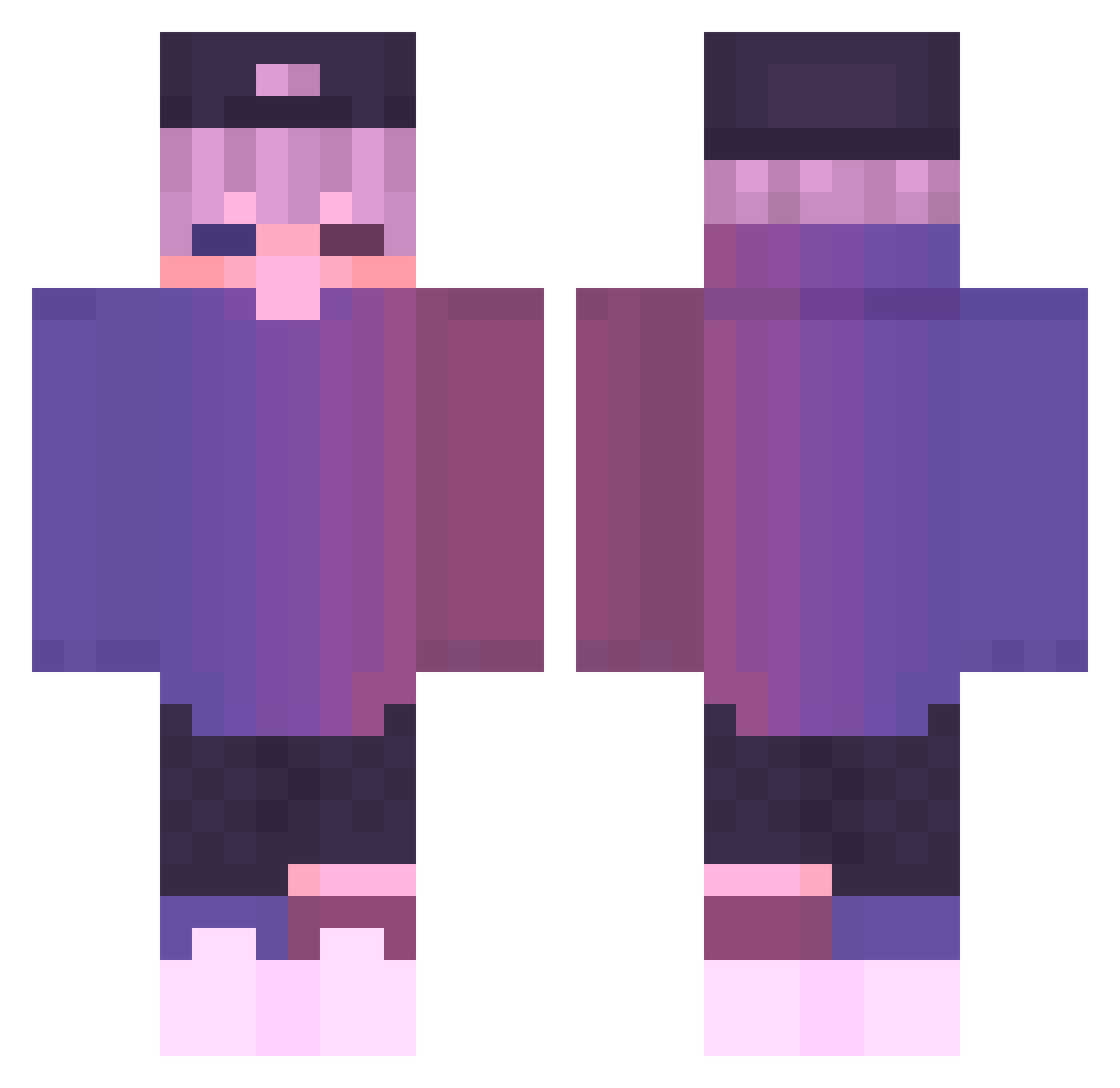 CosmicRaze Minecraft skin, front and back view