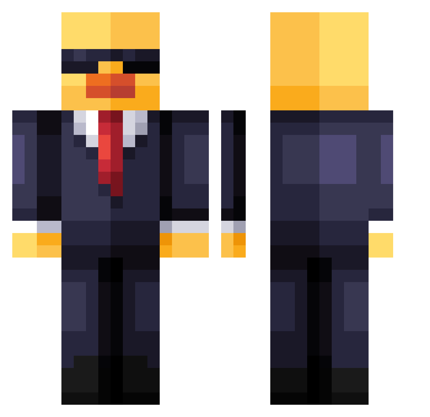 DiamondGhost950 Minecraft skin, front and back view