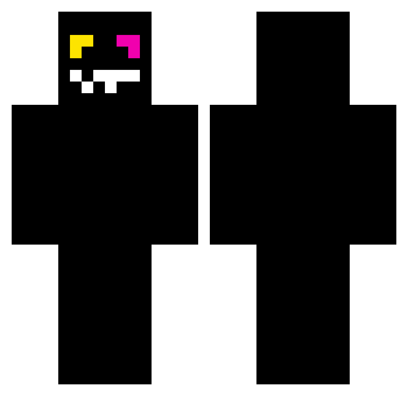junkscare Minecraft skin, front and back view