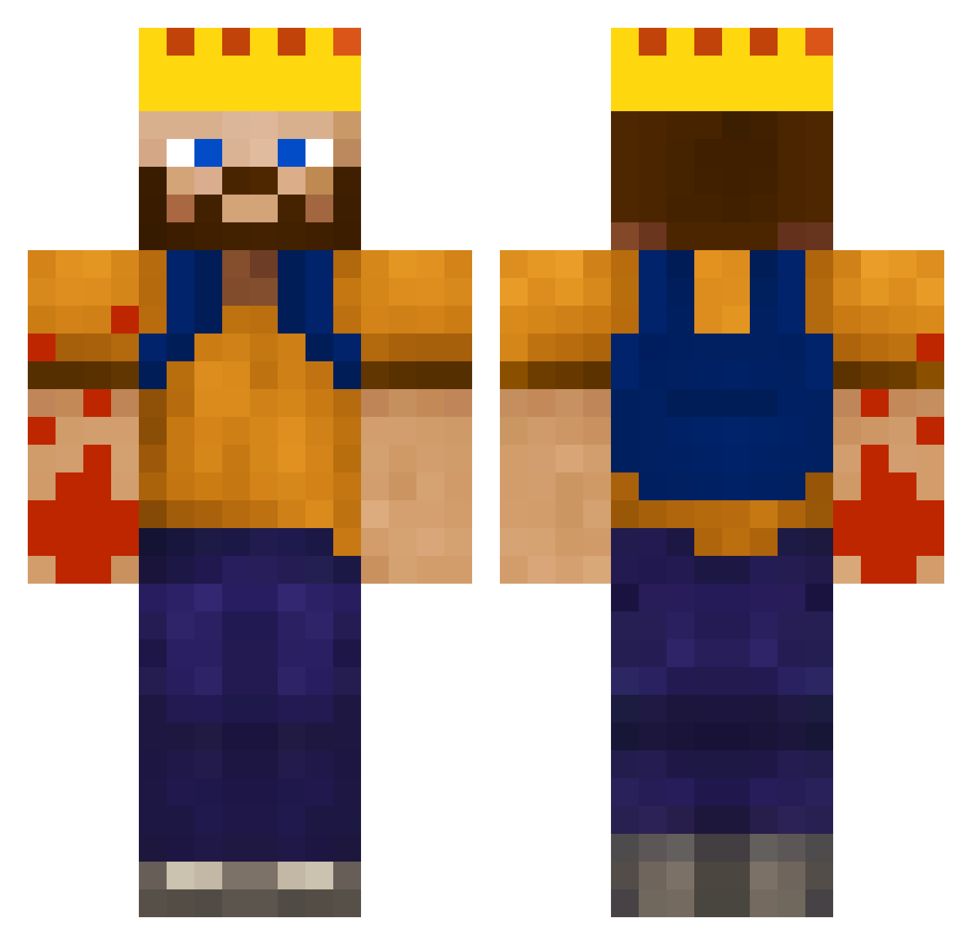 xReavenTR Minecraft skin, front and back view